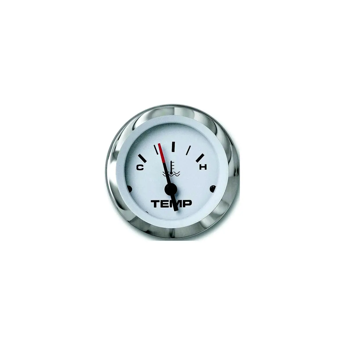 Sierra 65508P Lido Series 2" Water Temperature Gauge, White & Ss, Outboard Electric Hot-Cold Dial, Include Kit 1