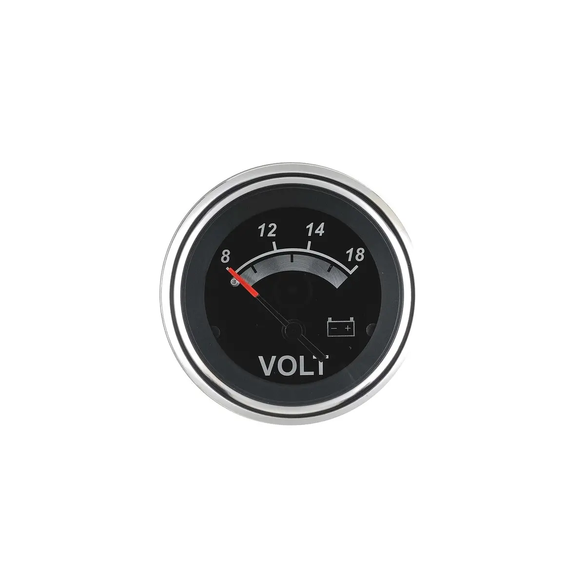 Sierra 67019P Black Sterling Series 2" Ss 8-18 Vdc Dial Range Voltmeter Gauge 1