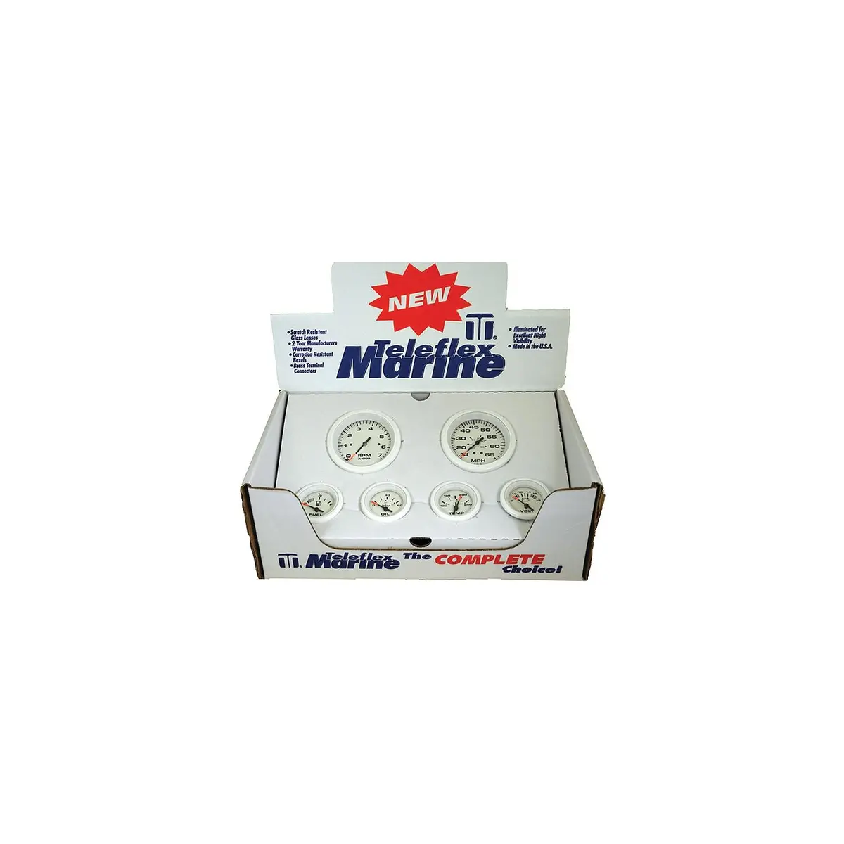 Sierra 68388P Arctic Series White 6-Gauge Set, For Inboard/Sterndrive, Tach/Speedo/Volt/Fuel/Temp/Oil 2