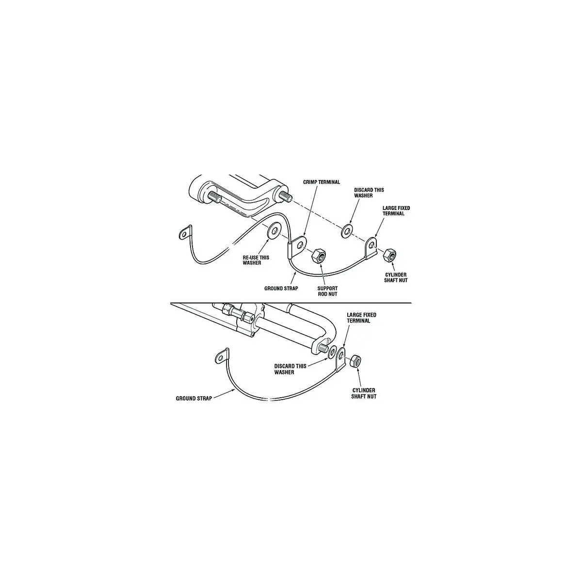 Seastar Ha5477 Grounding Strap For O/B Cylinder 1