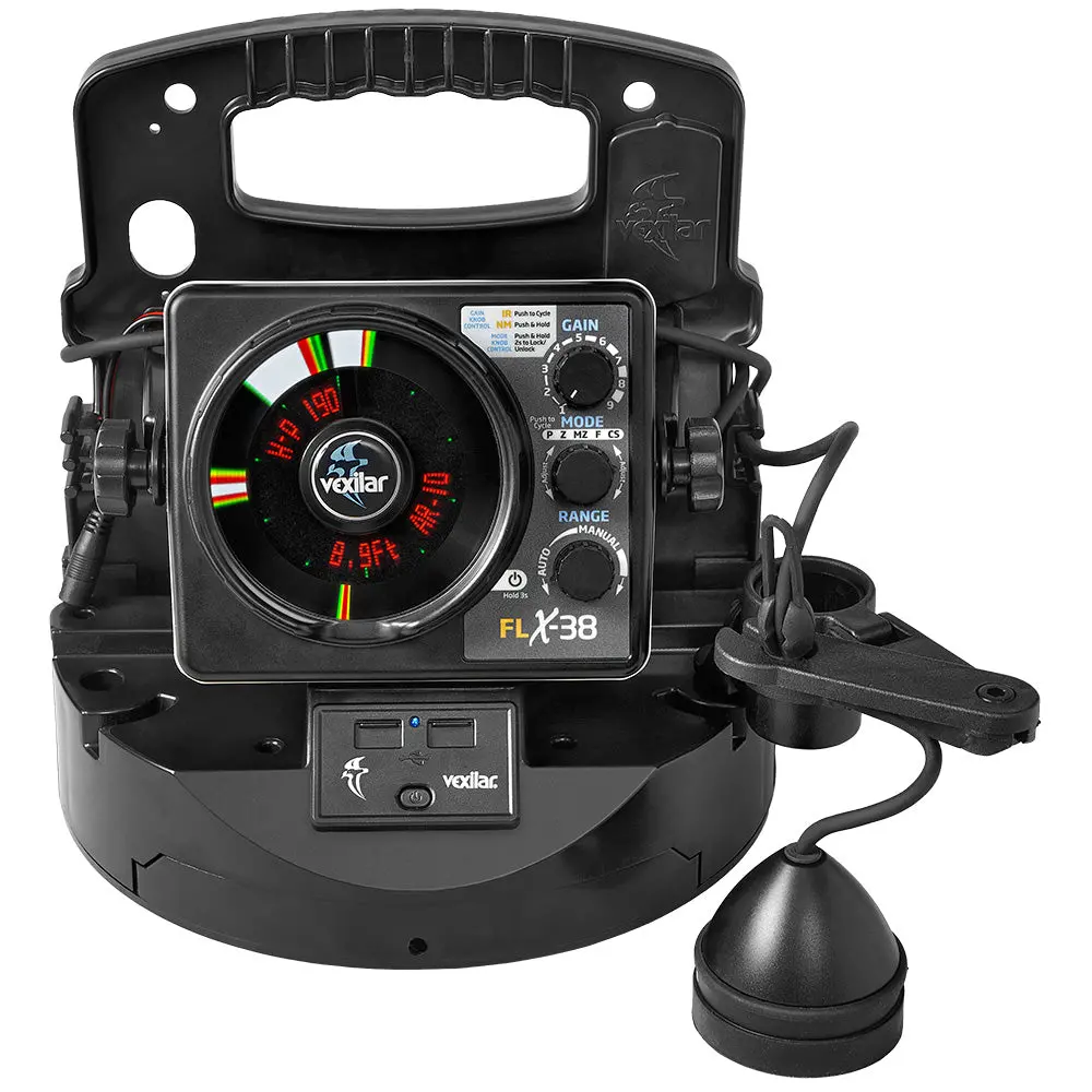 Vexilar Ppel38bb Flx-38 Bb Pro Pack Elite W/Broad Band Ice Ducer & Lithium, Battery 1