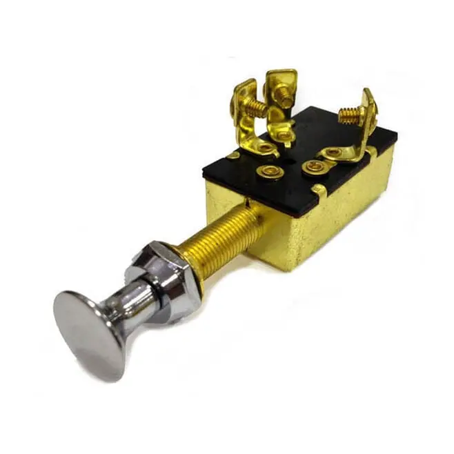 Sierra Mp39640 On/Off/On Spdt 3 Screw Terminal Heavy Duty Push Pull Switch, Chrome & Brass Knob 2