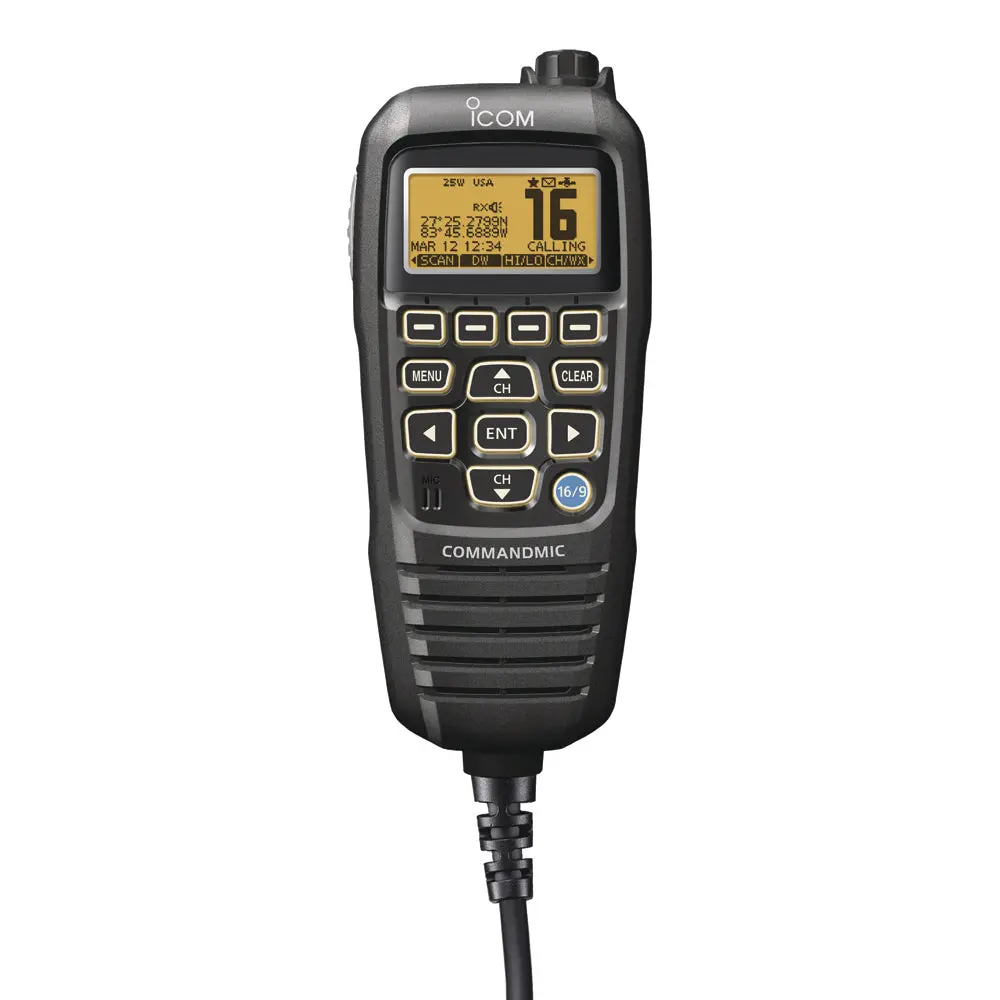 Icom Hm195b 41 Exp Commandmic Iv W/Yellow Blacklit Lcd Black 1