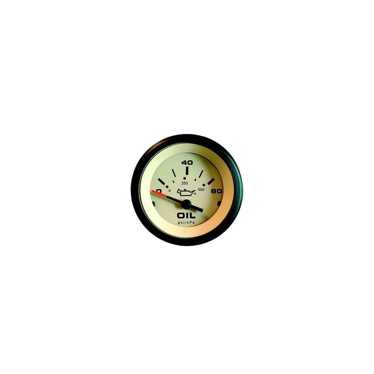 Sierra 59705P Sahara Series Oil Gauge, 2" Black & Tan, 0-80 Psi Dial, Requires "C" Sender Code 1