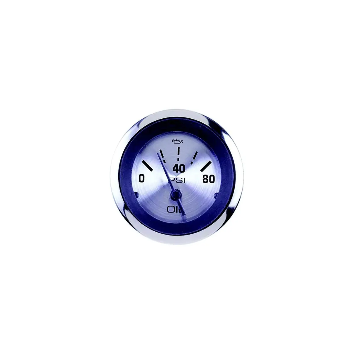 Sierra 63479P Sterling Series 2" Oil Pressure Gauge, Ss Electric, 0-80 Psi Dial Range, Requires "C" Sender Code 1