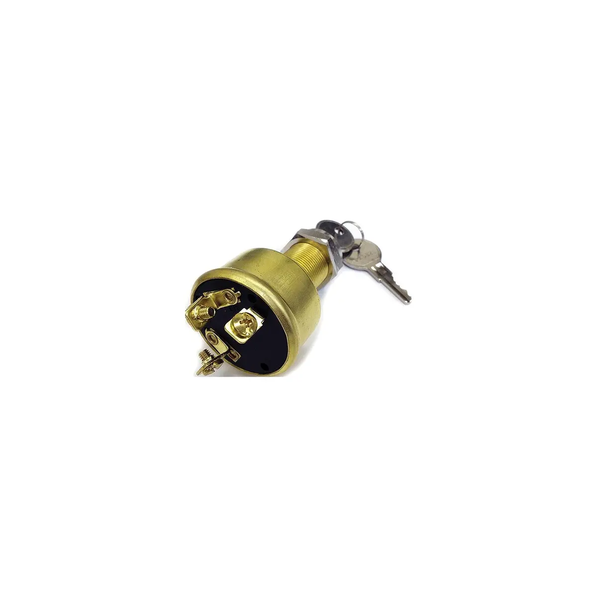 Sierra Mp39060-1 Conventional 3 Position 1 1/8" Brass 3 Screw Terminal 12V 15, Amp Ignition Starter Switch 1