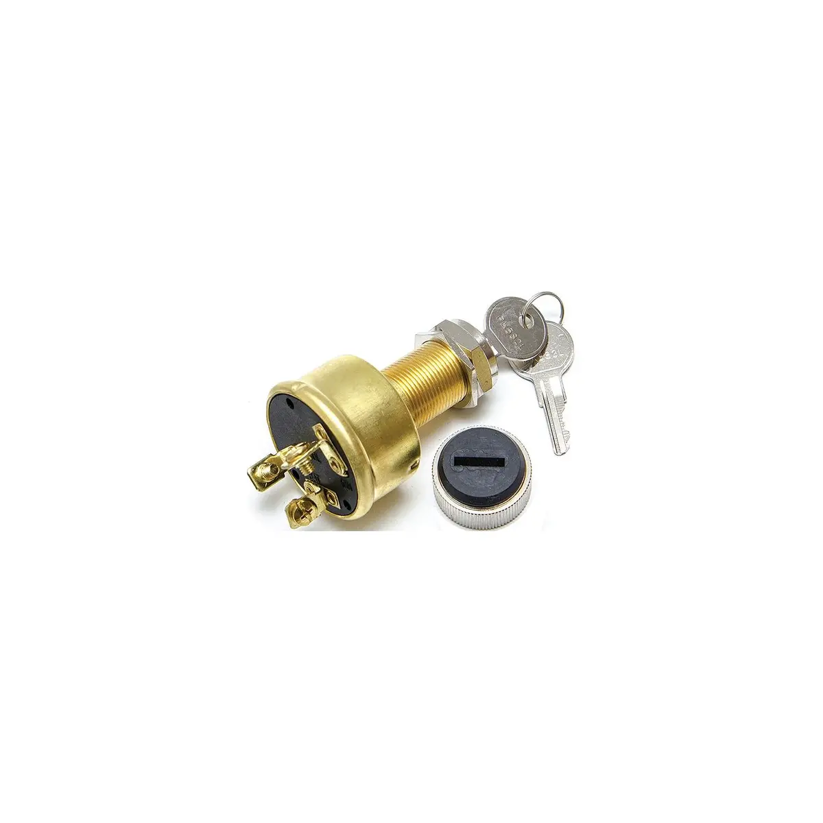 Sierra Mp39080-1 Conventional 3 Position 1 1/8" Brass 3 Screw Terminal 12V 15, Amp Ignition Starter Switch 1