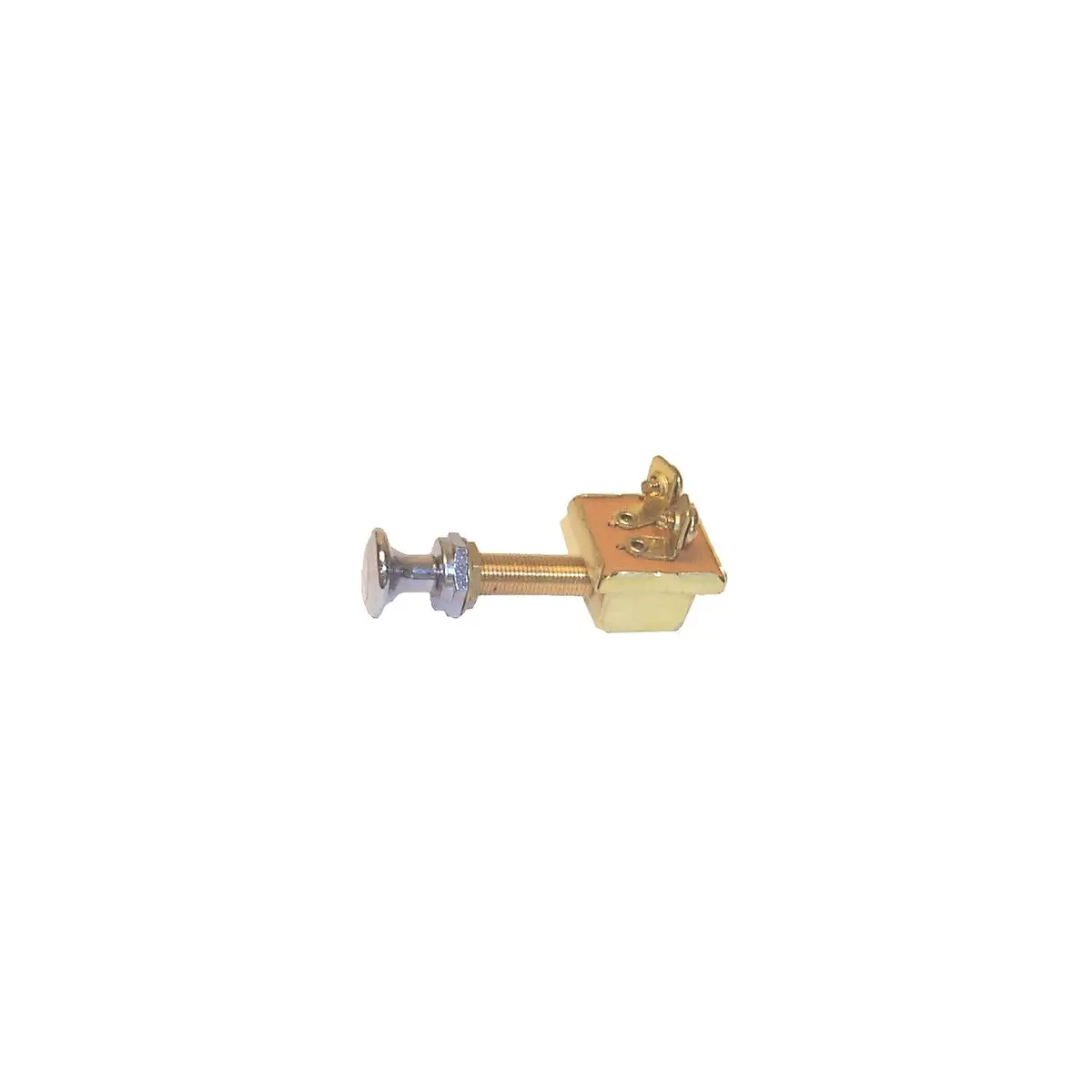 Sierra Mp39380 Waterproof Off/On 2 Screw Terminal Spst Push-Pull Switch, Chrome & Brass Knob 1