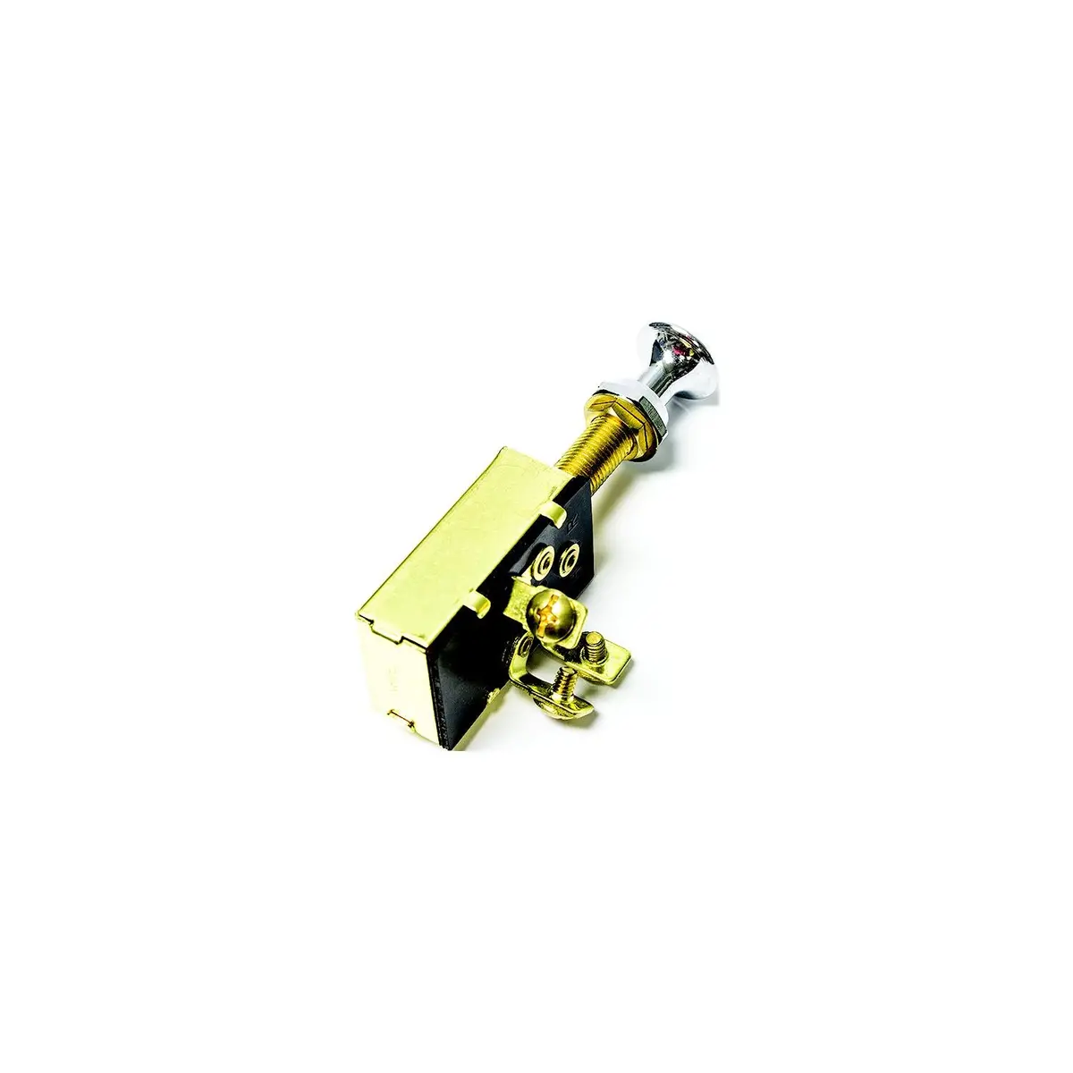 Sierra Mp39640 On/Off/On Spdt 3 Screw Terminal Heavy Duty Push Pull Switch, Chrome & Brass Knob 1