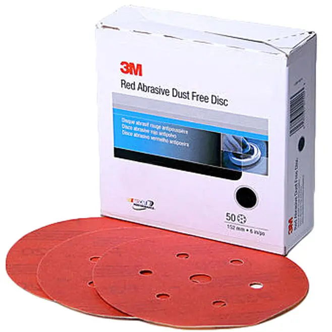 3M 1142 6" Red Abrasive Hookit Disc D/F, P220 (50) 1