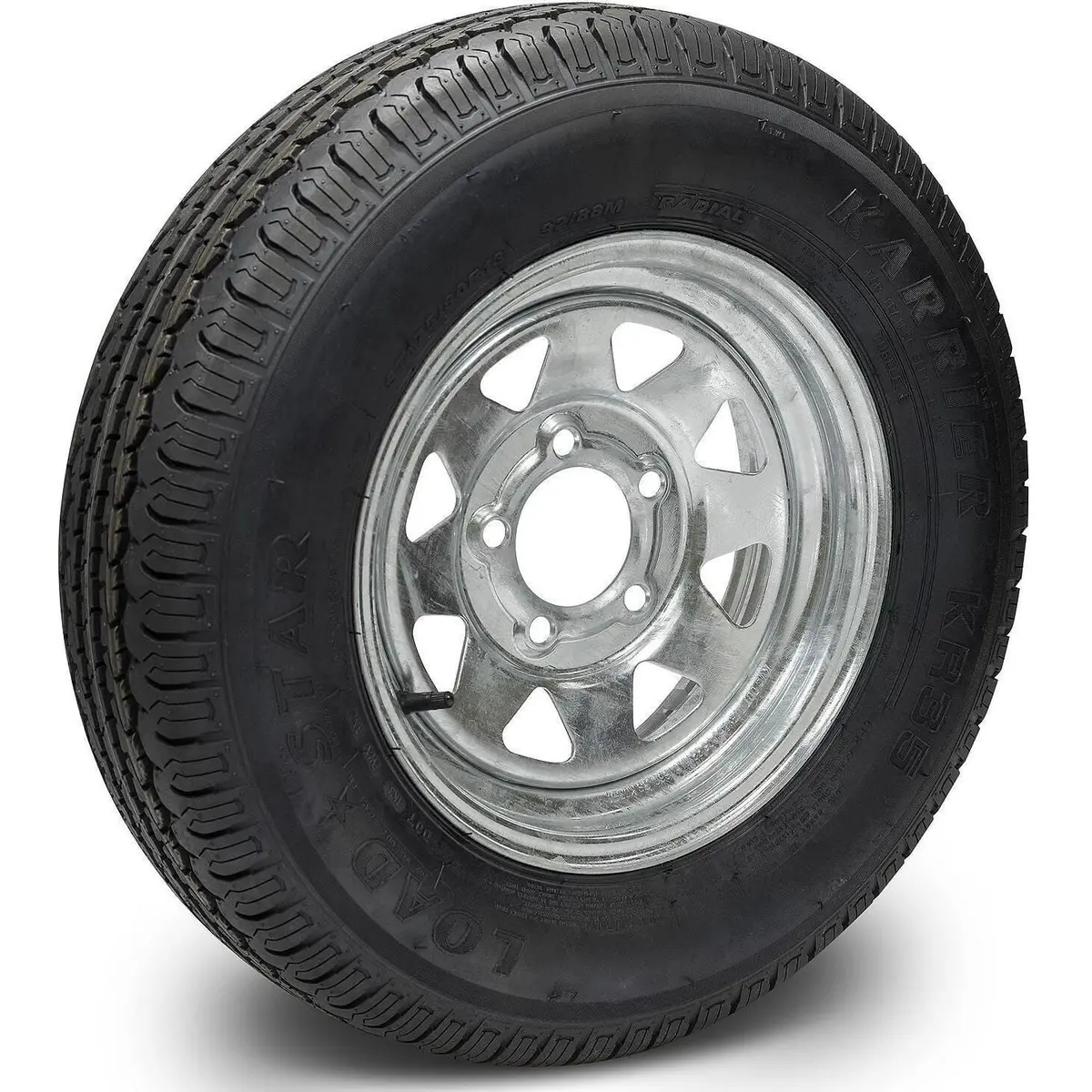 Seachoice 3S666 53424 St205/75D15c/5H Kr558 15" Galvanized Spoke, 5-Lug On 4-1/2" Bias Tire & Wheel Asm 2