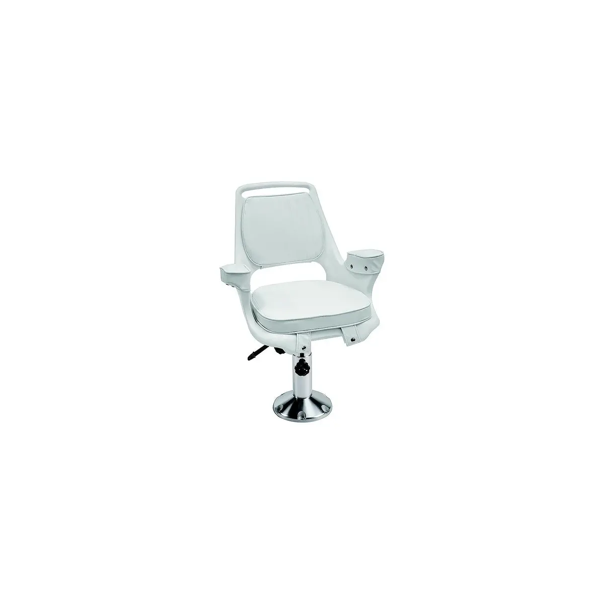 Wise 8Wd1007-6-710 Captain's Chair Package, White, Includes Chair, Cushions, 12 To 18" Adjustable Pedestal, Seat Slide 1