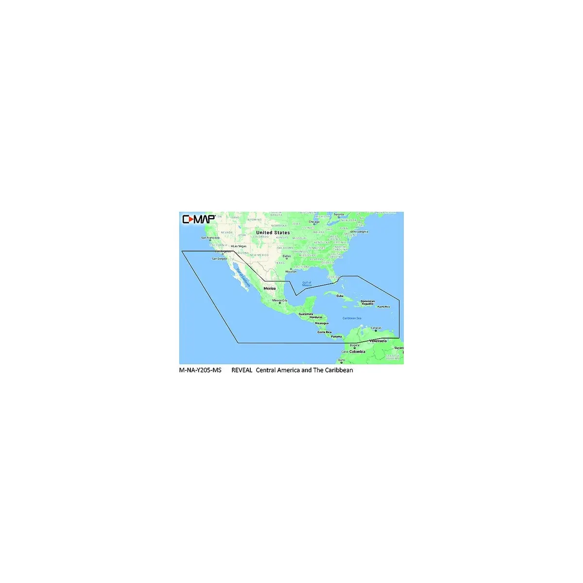C-Map Mnay205ms Reveal Chart, Central America & The Caribbean 1
