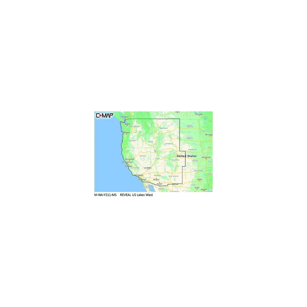 C-Map Mnay211ms Reveal Chart, Us Lakes Lakes West 1
