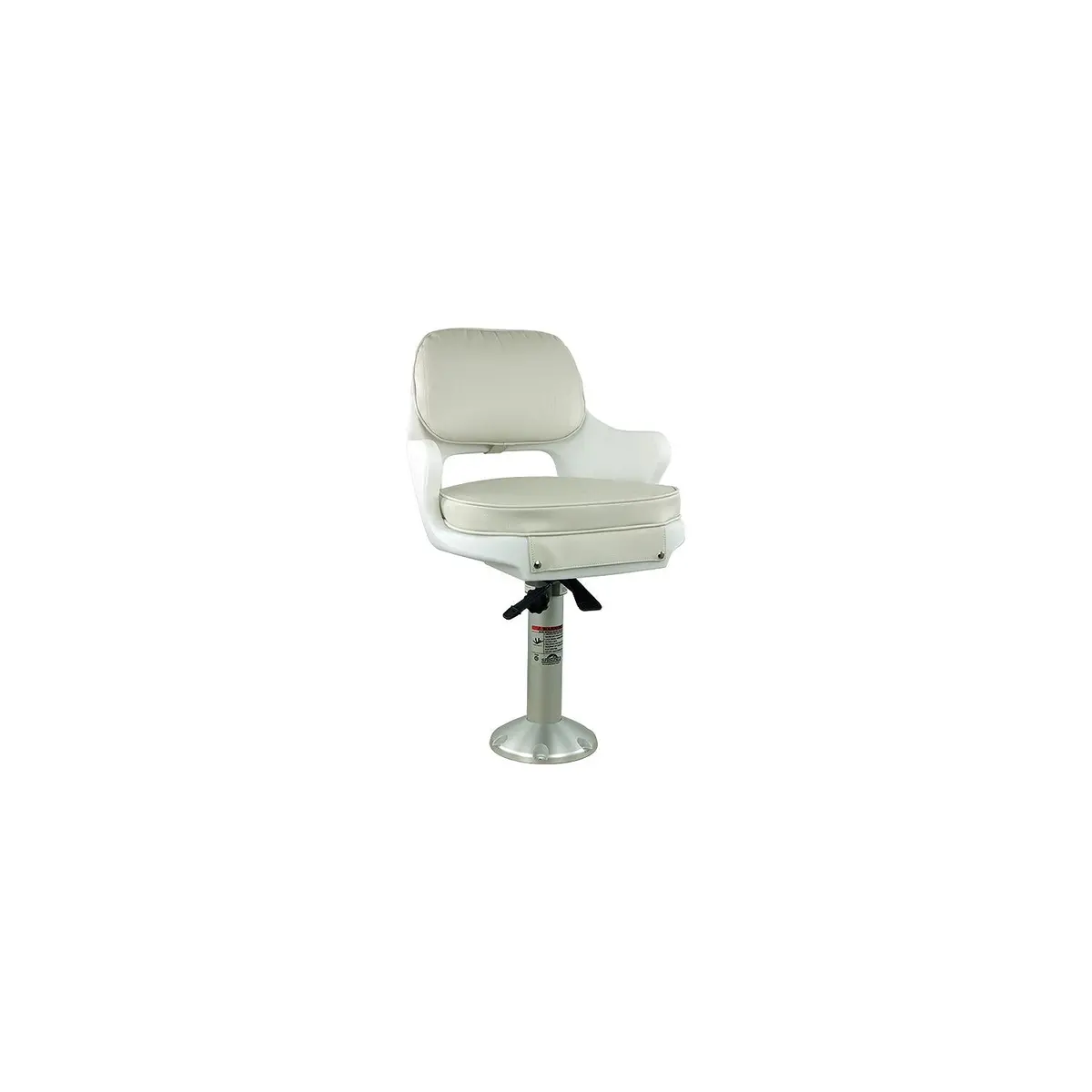 Springfield 1001414-L Yachtsman Fixed Height Chair Package, White, Includes Seat/Armrest/Cushions, Pedestal, Locking Slide/Swivel 1