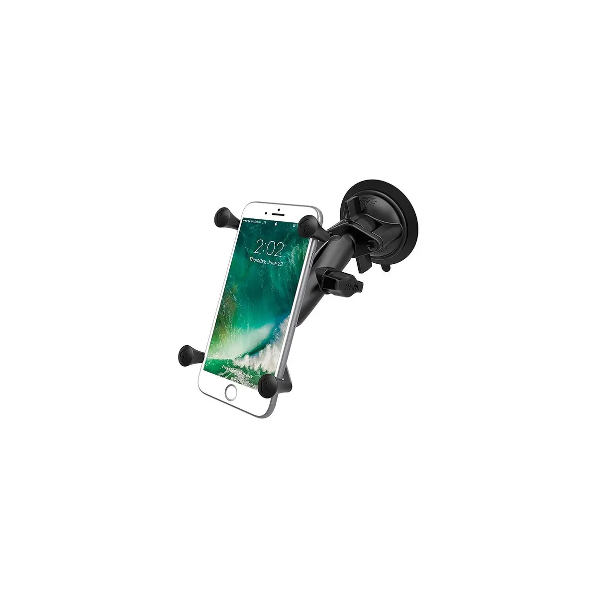 Ram Mounting Systems Ram-B-166-Un7 Ram Twist Lock Suction Cup Mount W/ Universal, X-Grip Cell/Iphone Cradle 1