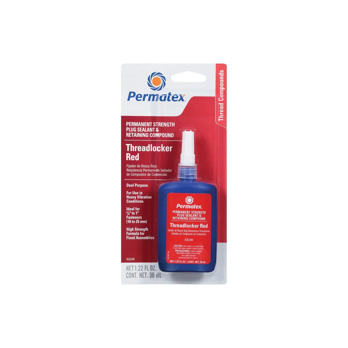 Permatex 26240 Permanent Strength Threadlocker Red 1