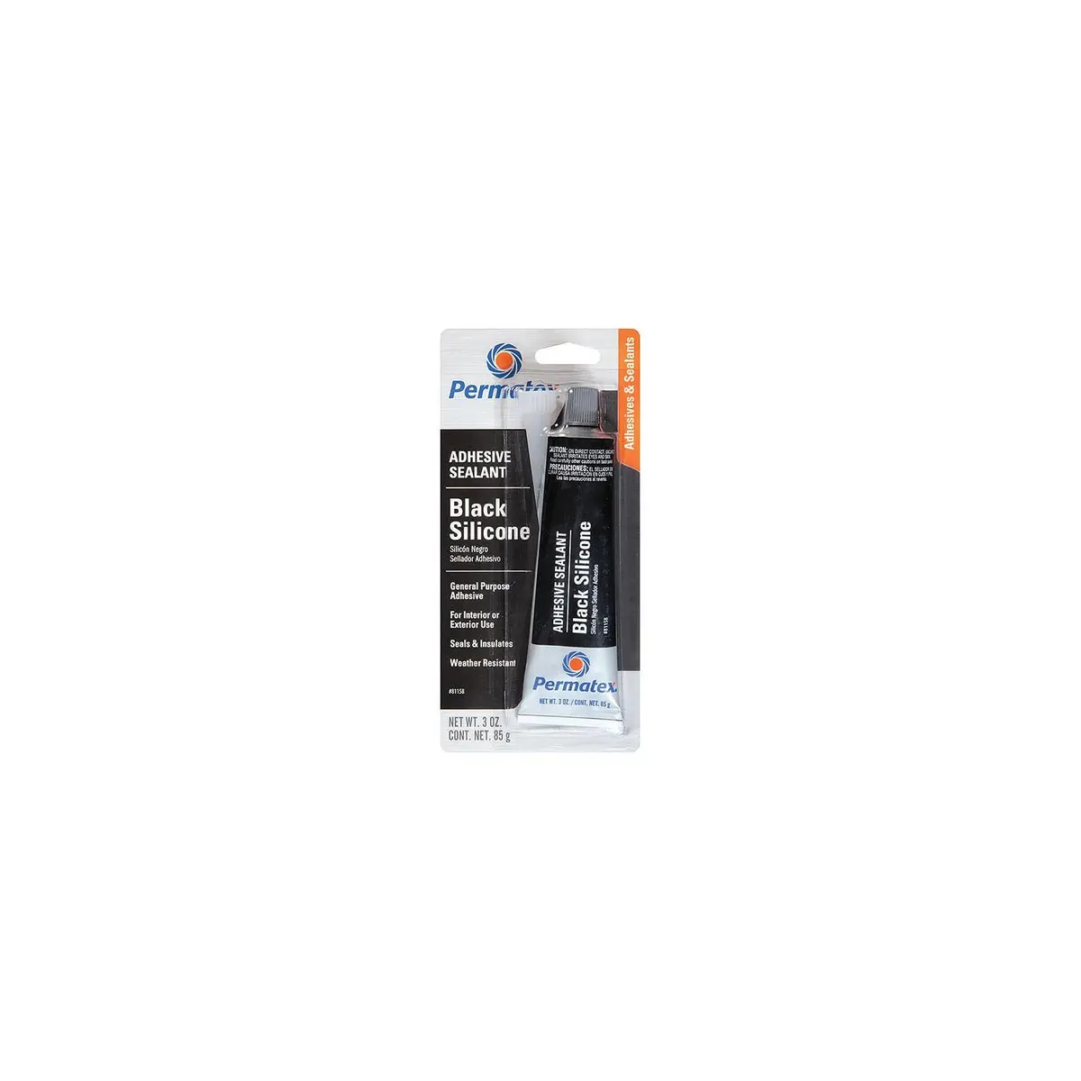 Permatex 81158 Black Silicone Adhesive Sealant, 3 Oz. 1