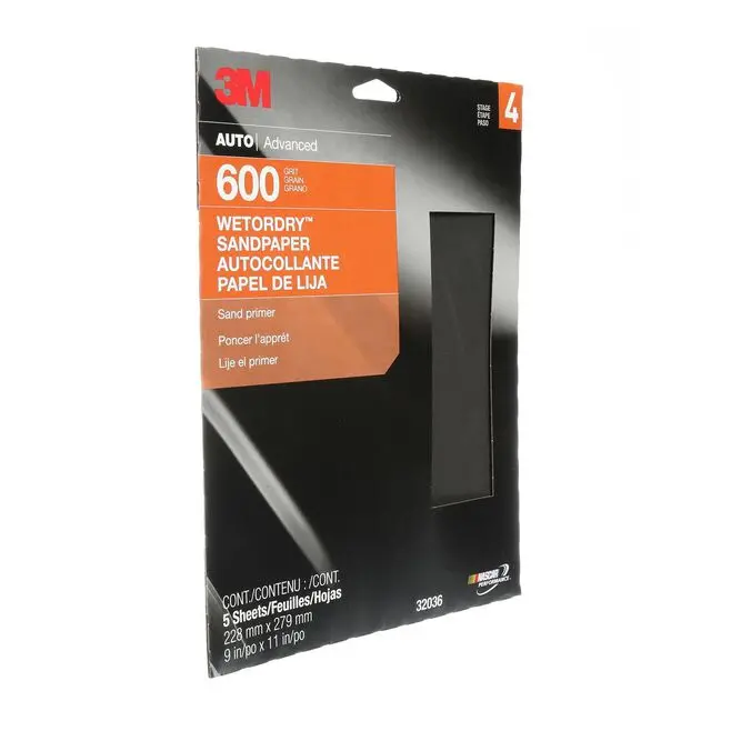 3M 32036 Imperial 9" X 11" P800 Grade Wet Or Dry Paper Sheets 5 Pack 1