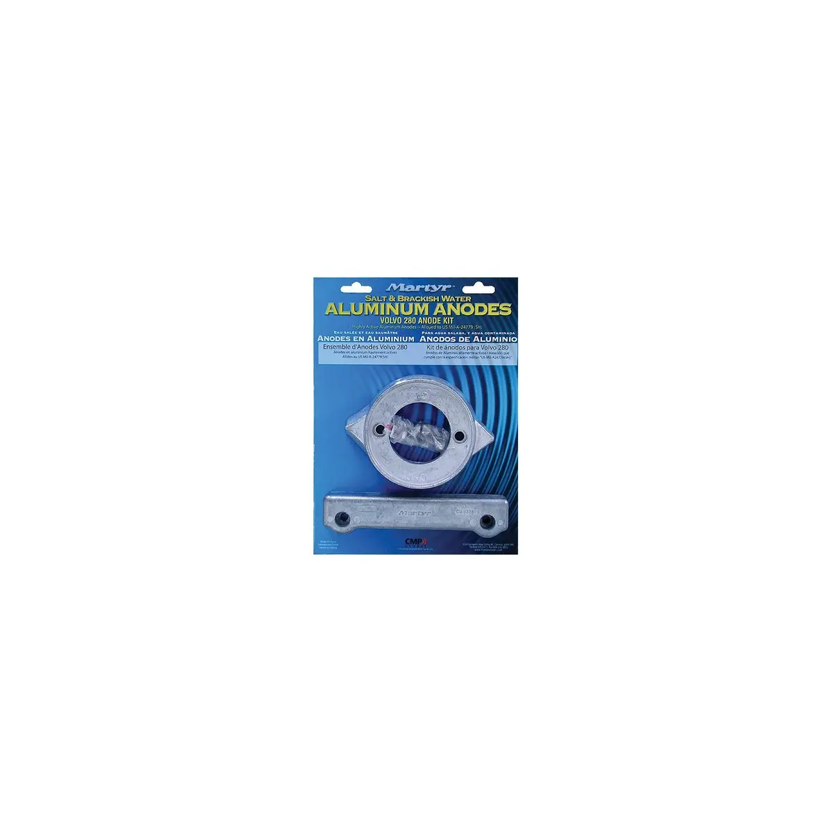 Martyr Cm280kita Anode Kit, For Volvo Penta 280 Engine (Contains 1-V18, 1-Cm832598, Hardware) 1