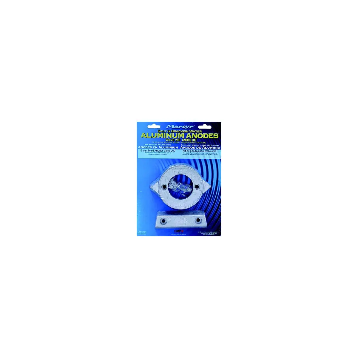 Martyr Cm290kita Aluminum Anode Kit, For Volvo Penta 290 Engine (Contains 1-V18, 1-852835 And Hardware) 1