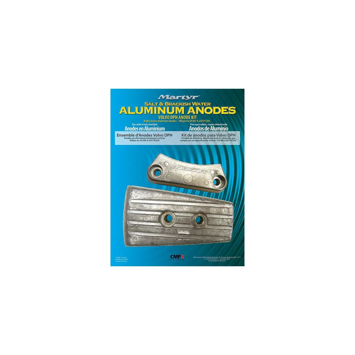 Martyr Cmdphkita Anode Kit For Volvo Penta Dph Engine (Contains 1-3588745, 1-3863206 & Fastening Hardware) 1