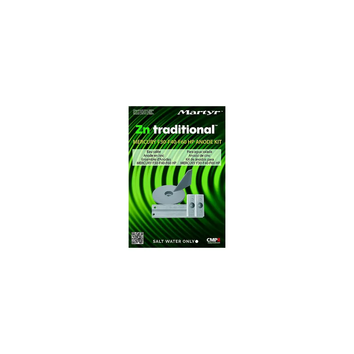 Martyr Cmm3060kitz Zinc Anode Kit For Mercury F30-F40-F60hp Engines 1