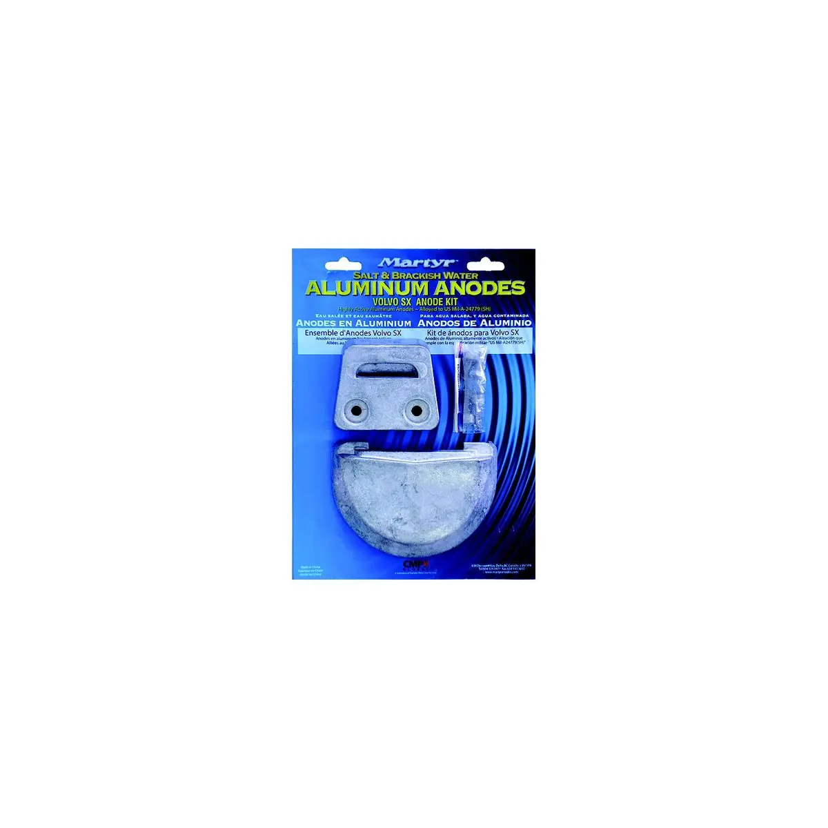 Martyr Cmsxkita Anode Kit, For Volvo Penta Sx Engine (Contains 1-3855411, 1-3854130, Hardware) 1