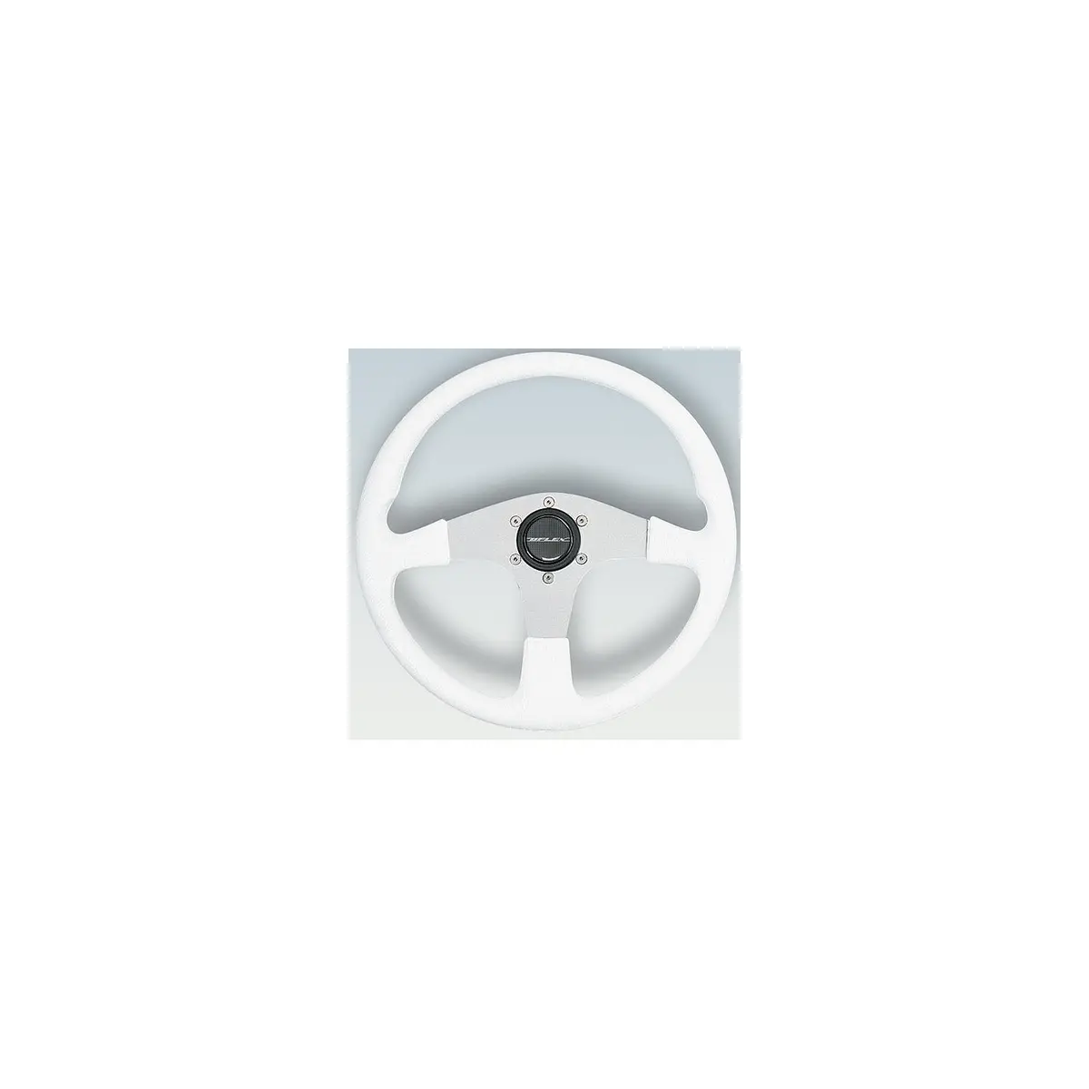 Uflex Corse-W/S Uflex Steering Wheel, White Pvc Grip W/Silver Spokes 1