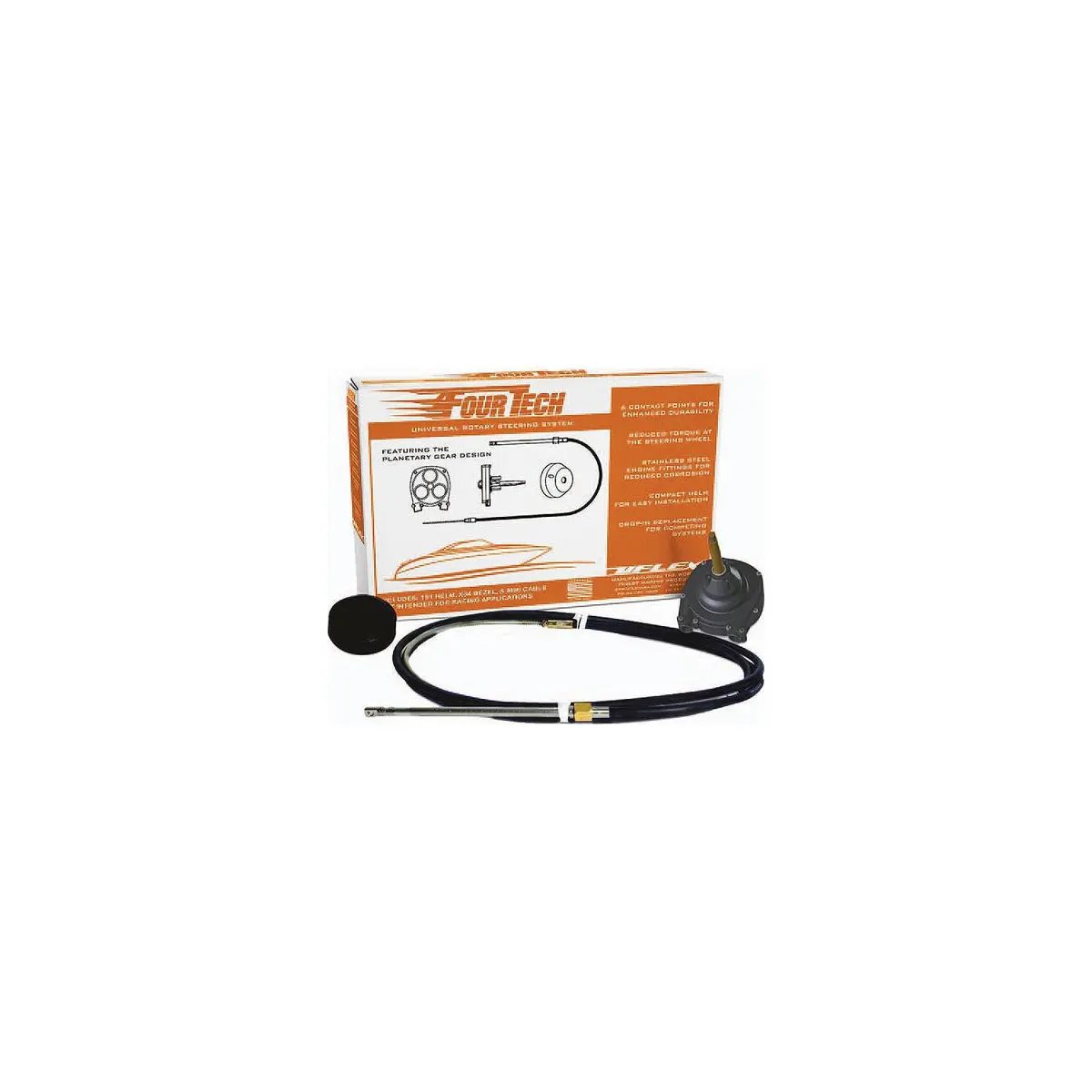 Uflex Fourtechblk19 Uflex Rotary Steering System, 19', Black Cable 1