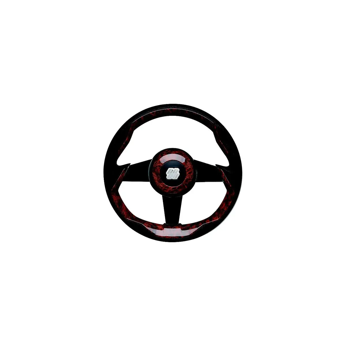 Uflex Grimani Br/B Uflex Steering Wheel, Burlwood W/Black Spokes 1