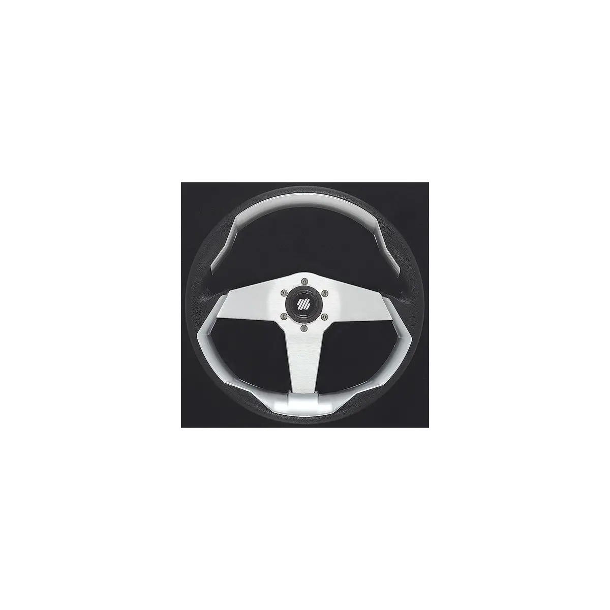 Uflex Grimani B/S/Ve Uflex Steering Wheel, Black W/Silver Spokes 1