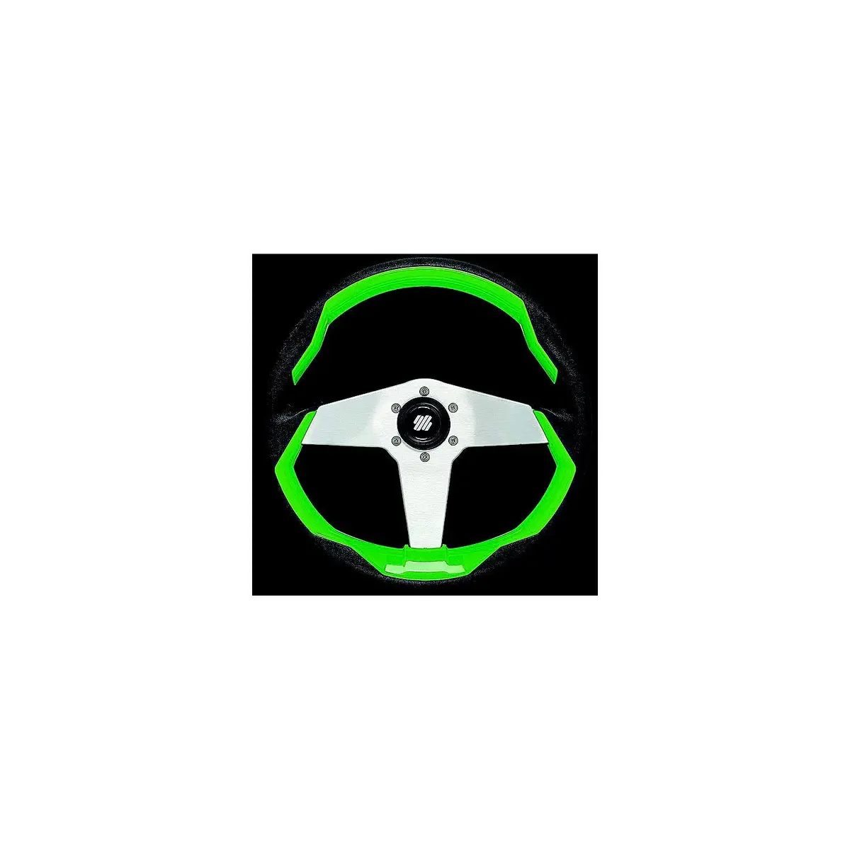Uflex Grimani G/S Uflex Steering Wheel, Green W/Silver Spokes 1