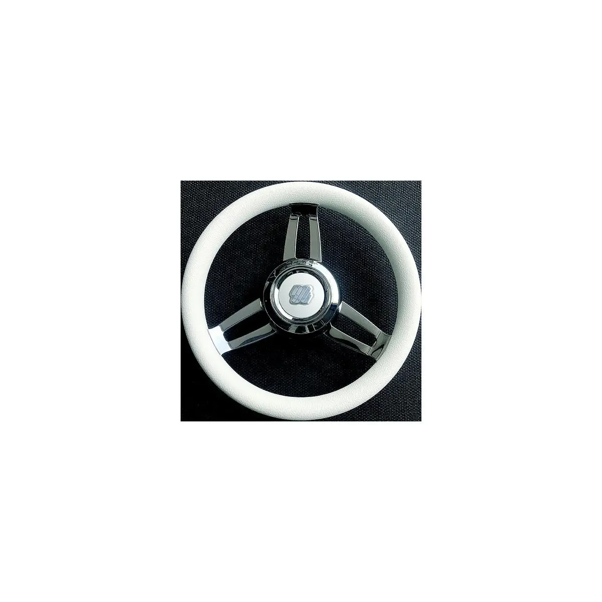 Uflex Morosini U/Ch/W Steering Wheels, White Poly W/Chrome Hub 1
