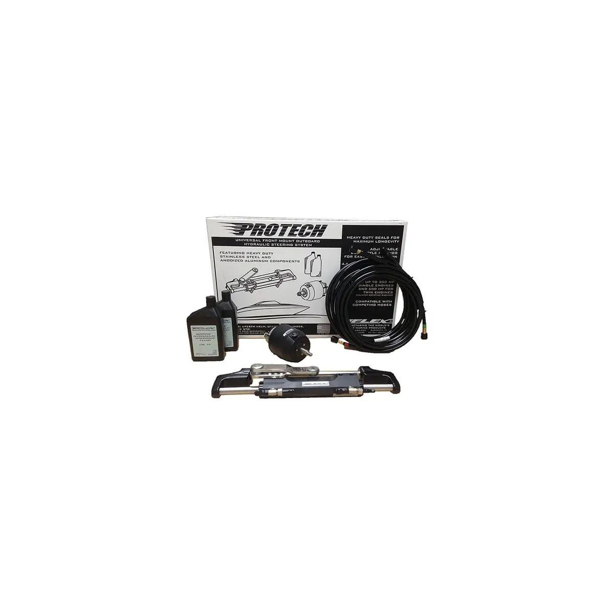 Uflex Usa Protech20h20 Uflex Protech20h20 Hydraulic Steering System For, Johnson/Evinrude, Yamaha & Suzuki W/20' Hoses Included. 1