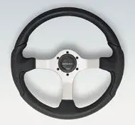 Uflex Nisidabp Steering Wheel, Polished Finish W/Black Grip 2