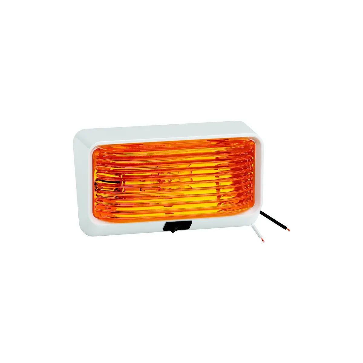 Fulton 30-78-518 Bargman #78 12V Porch/Utility Light W/Switch, White W/Amber Lens 1