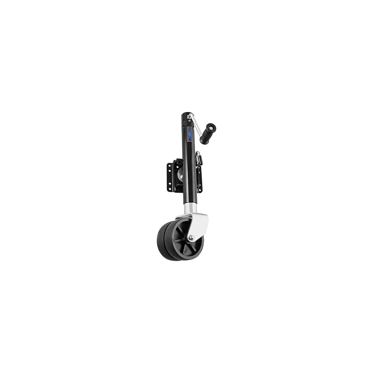 Fulton Xpd15l0126 1, 500 Lb Max Load Heavy Duty Dual Wheel Bolt On Swivel Jack, Glossy Black 1