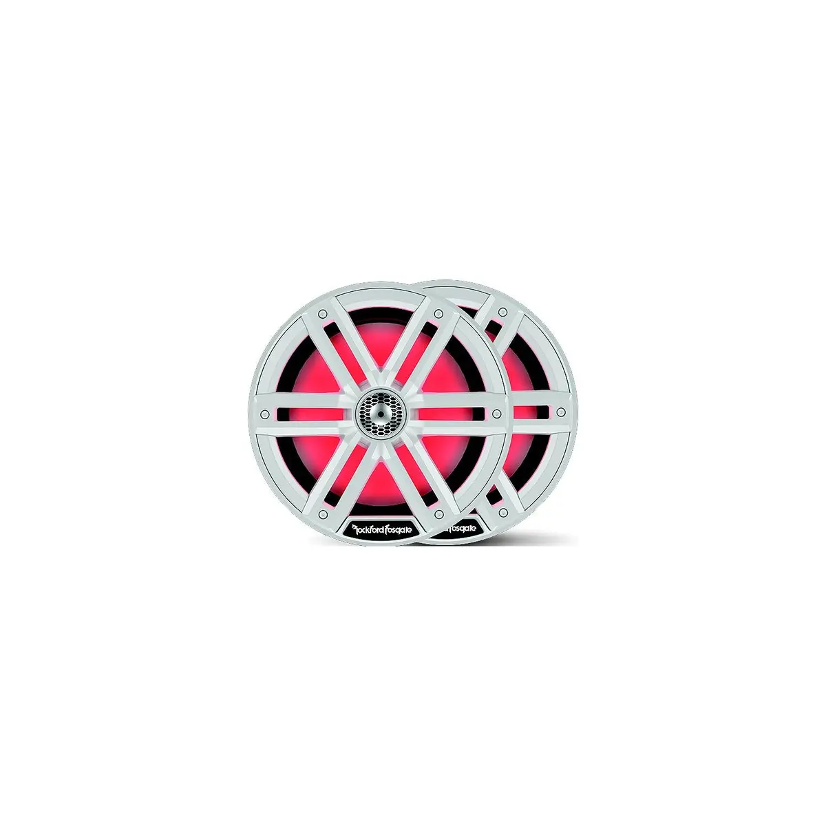 Rockford Fosgate M2-8 M28 Color Optix Marine 2-Way Speakers, 8" White / Stainless 1