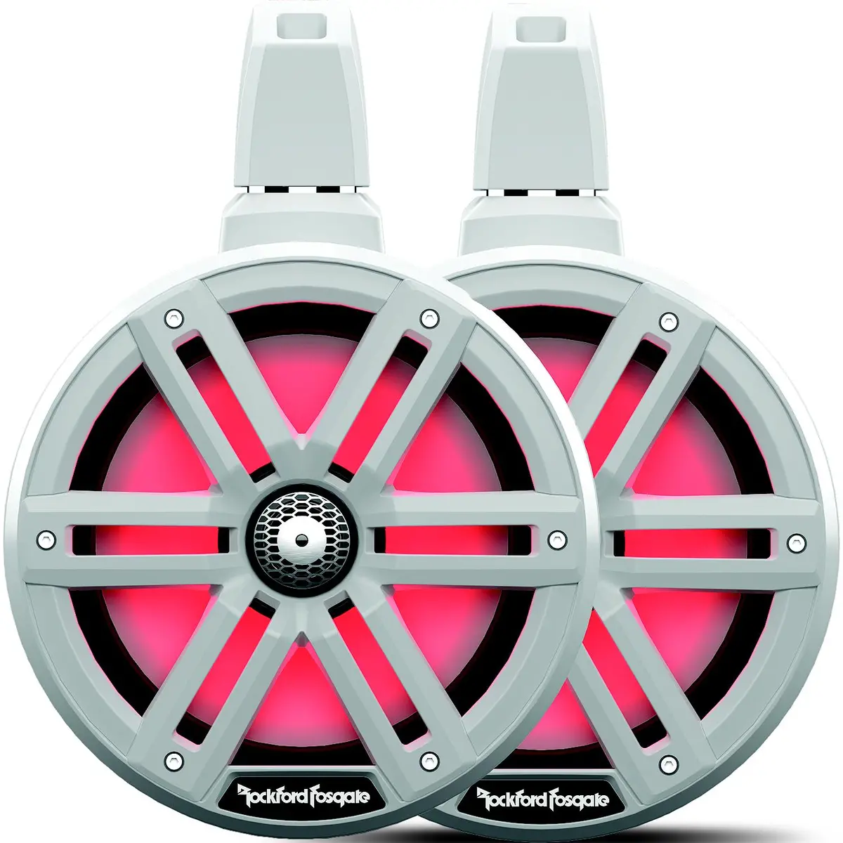 Rockford Fosgate M2wl-8 Color Optix 2-Way Wake Tower Can Speakers, 8" W/ Black & Stainless Grills 1