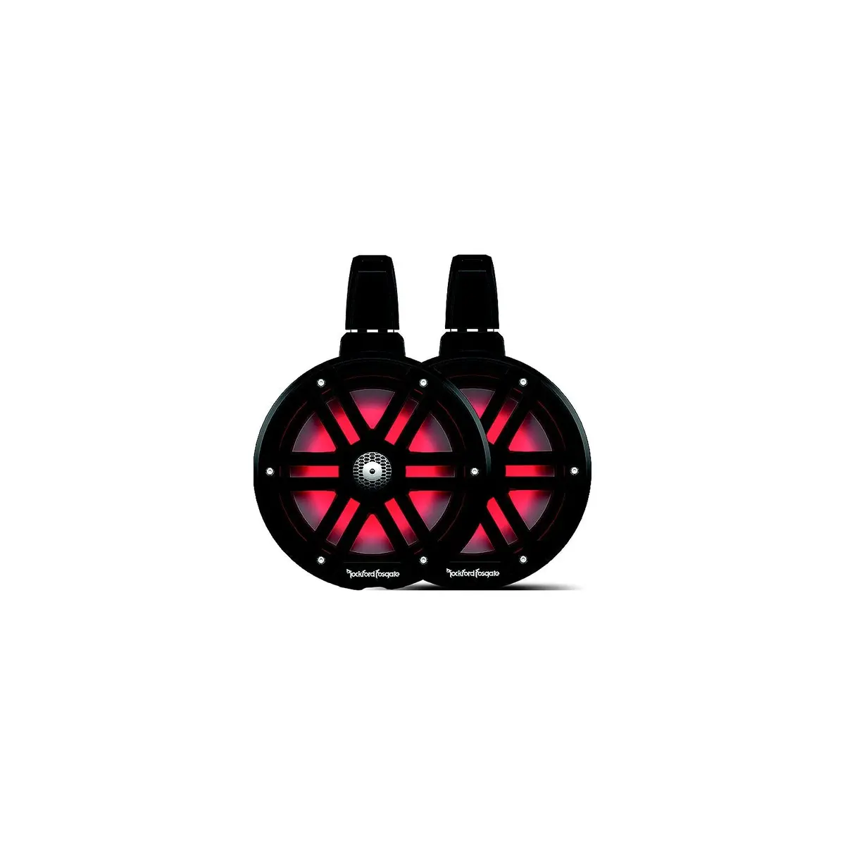 Rockford Fosgate M2wl-8B Color Optix 2-Way Wake Tower Can Speakers, 8" W/ White & Stainless Grills 1