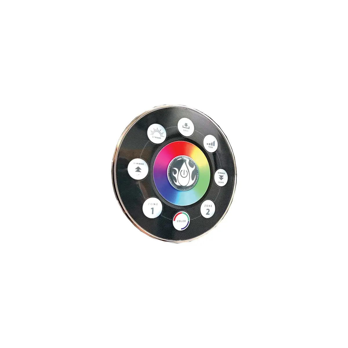 Th Marine Led-Nav-50621-Dp Ledrgbcont4rdp Rgb Led Light Controller, Round W/Chrome Bezel 1