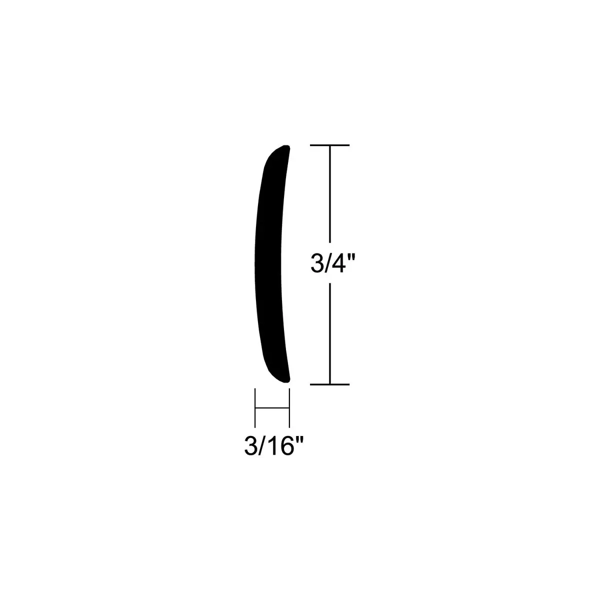 Taco Metals A51-0104Tal12d-A Taco Alum Edge Trim 3/16 X 3/4 1
