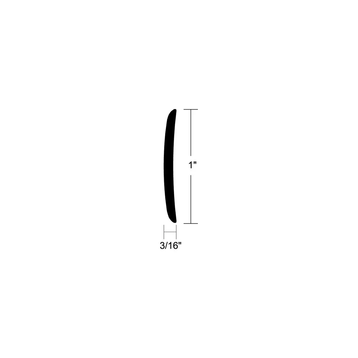 Taco Metals A51-0106Tal12d Taco Alum Rub Rail 1" X12' Cb 1