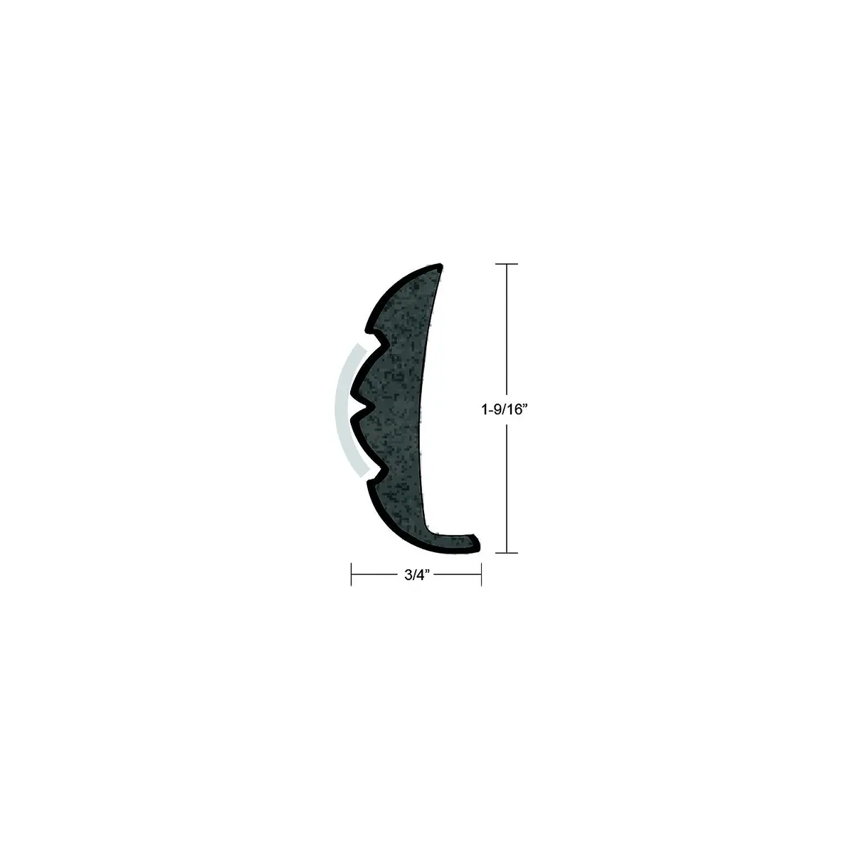 Taco Metals V21-9959Whc60d Rigid Vinyl Flex Core Rub Rail 1
