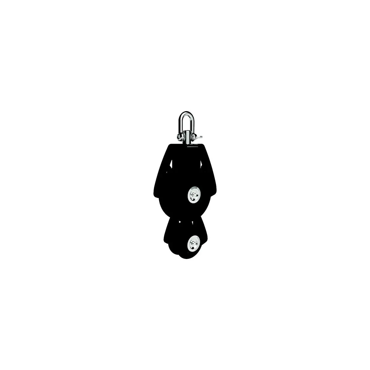 Lewmar 29925031Bk 50Mm Fiddle Block, Black, 1/4" 3/8" Line 1