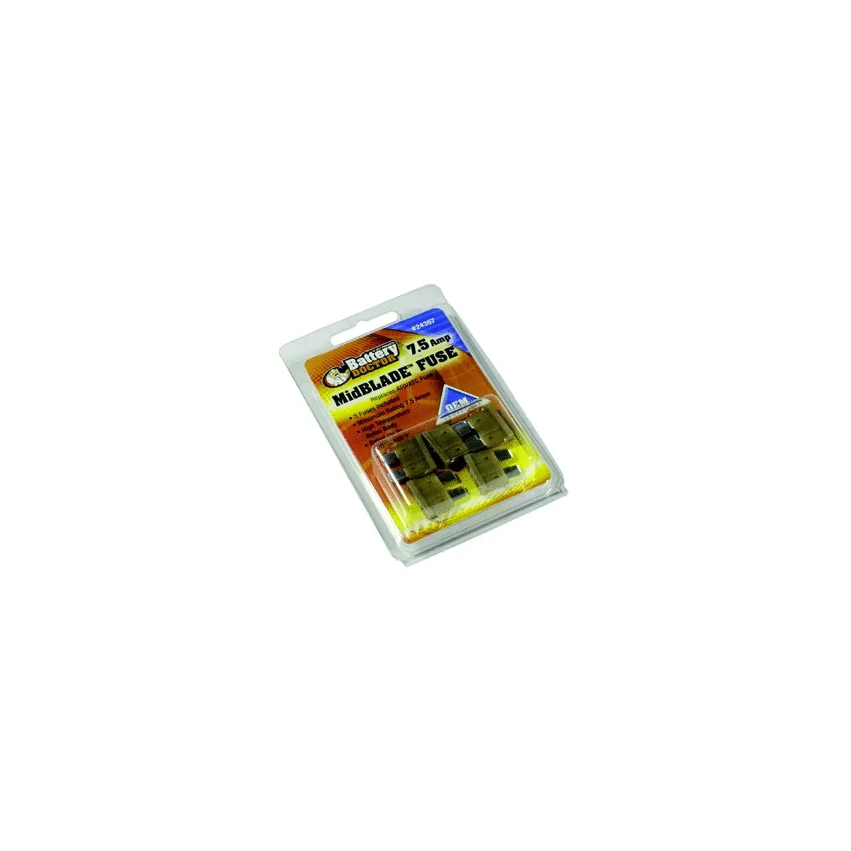 Wirthco 24357 Battery Doctor Midblade Ato/Atc Fuses, 7.5A, 5/Pk 1