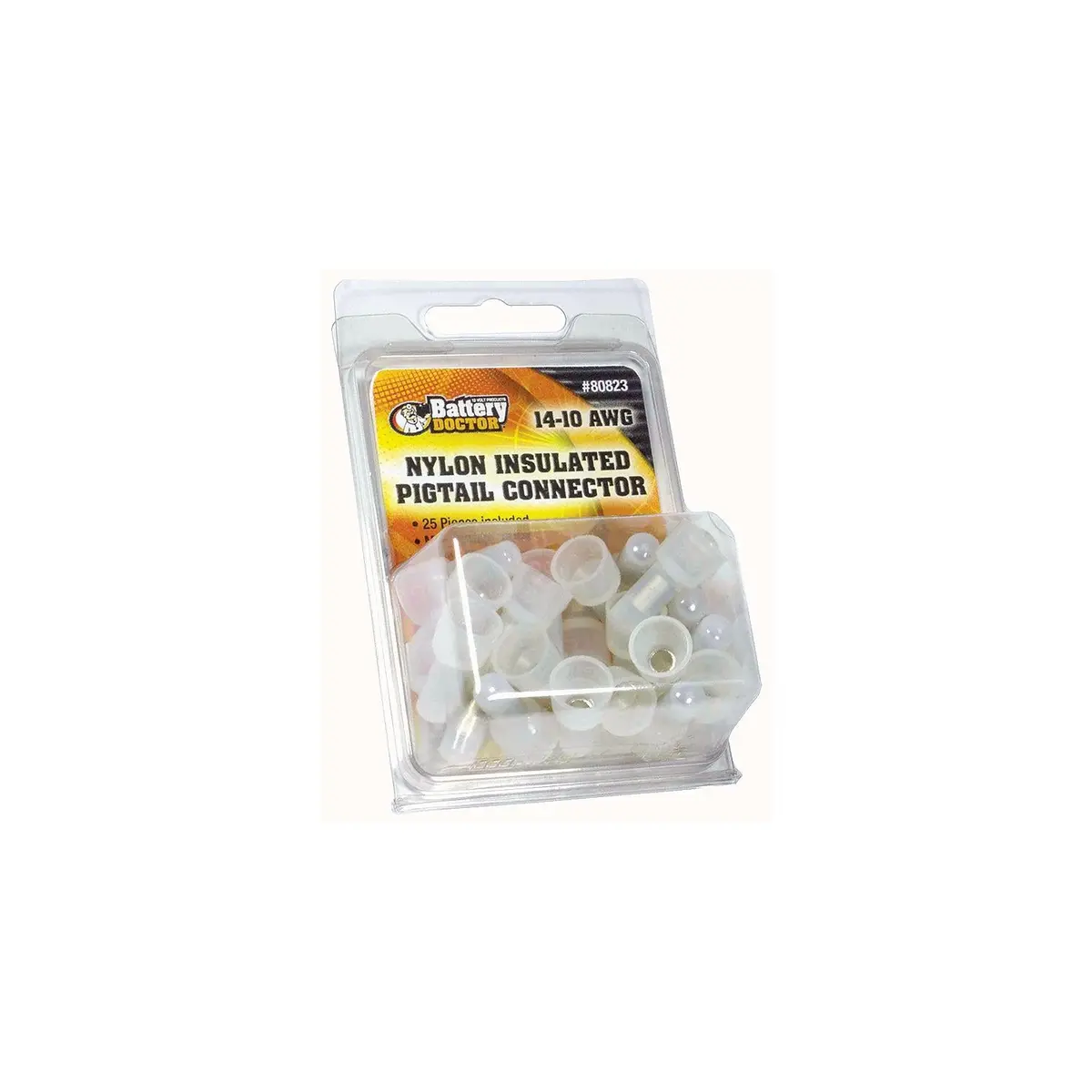 Wirthco 80823 Battery Doctor High Temperature Vinyl Insulated Pigtail Connector, 12-10 Awg, 25/Pk. 1