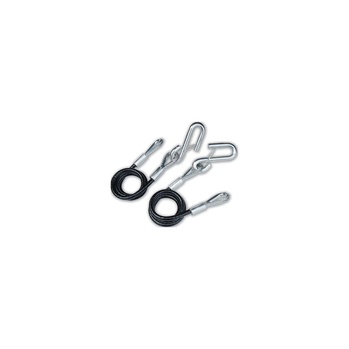 Tie Down Engineering 59541 36" Black Vinyl Jacketed Hitch Cables W/ "S" Hooks, Sold As Pair 1