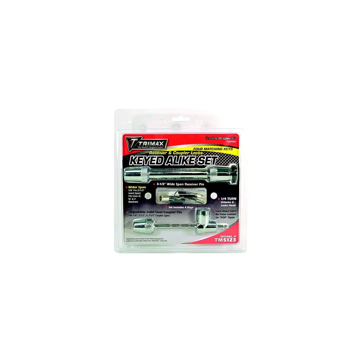 Trimax Locks Tm5123 Trimax Keyed Alike Receiver & Universal Coupler Lock Set 1